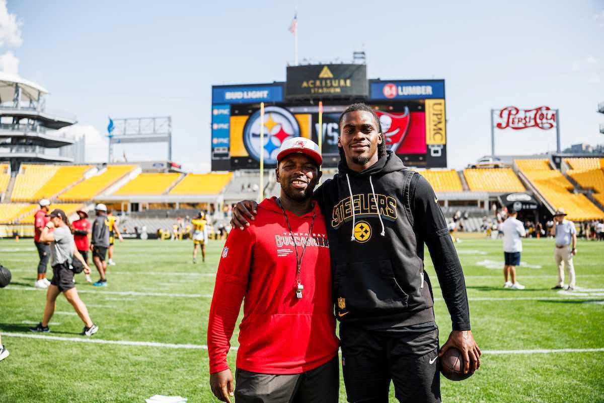 Just a couple of Christian County High School legends playing and coaching in the NFL. Awesome to see Keith Tandy and Cory Trice meet up before their teams play in a preseason game tomorrow.