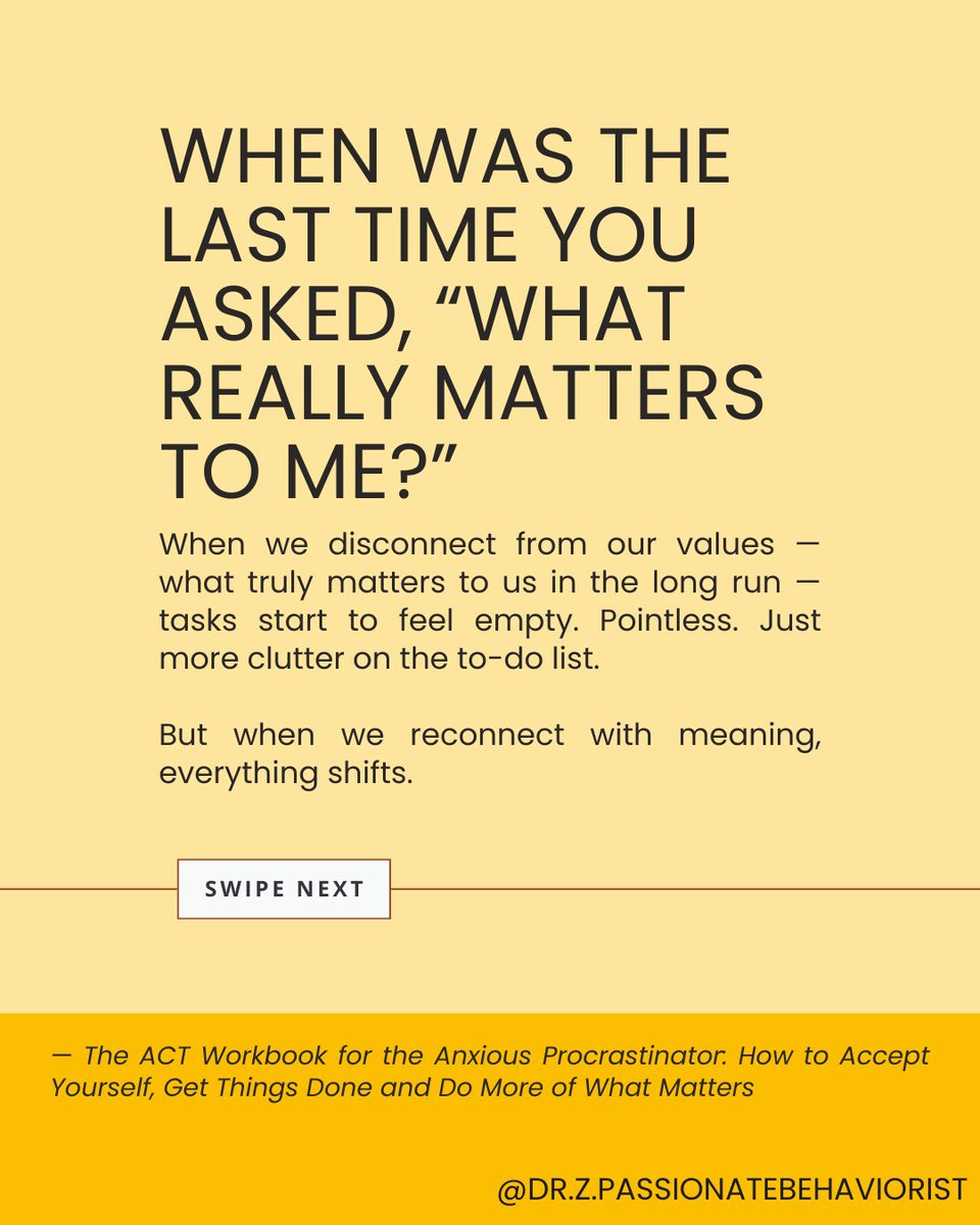 DrZ_behaviorist's tweet image. 🚨📘 NEW BOOK ALERT: The ACT Workbook for the Anxious Procrastinator

Procrastination isn’t a flaw — it’s a pattern.
This workbook helps you break it gently, with tools that actually work.

Buy it here: a.co/d/ddsj4j1

@JKPBooks

#ACT #AcceptanceAndCommitmentTherapy