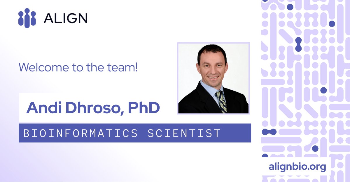 Welcome Andi Dhroso to The Align Foundation! 🚀 A bioinformatics + AI/ML expert with 10+ yrs experience, Andi will design shareable, high-quality datasets, build cloud-native pipelines &amp; power open science that accelerates predictive biology. #Bioinformatics #AI