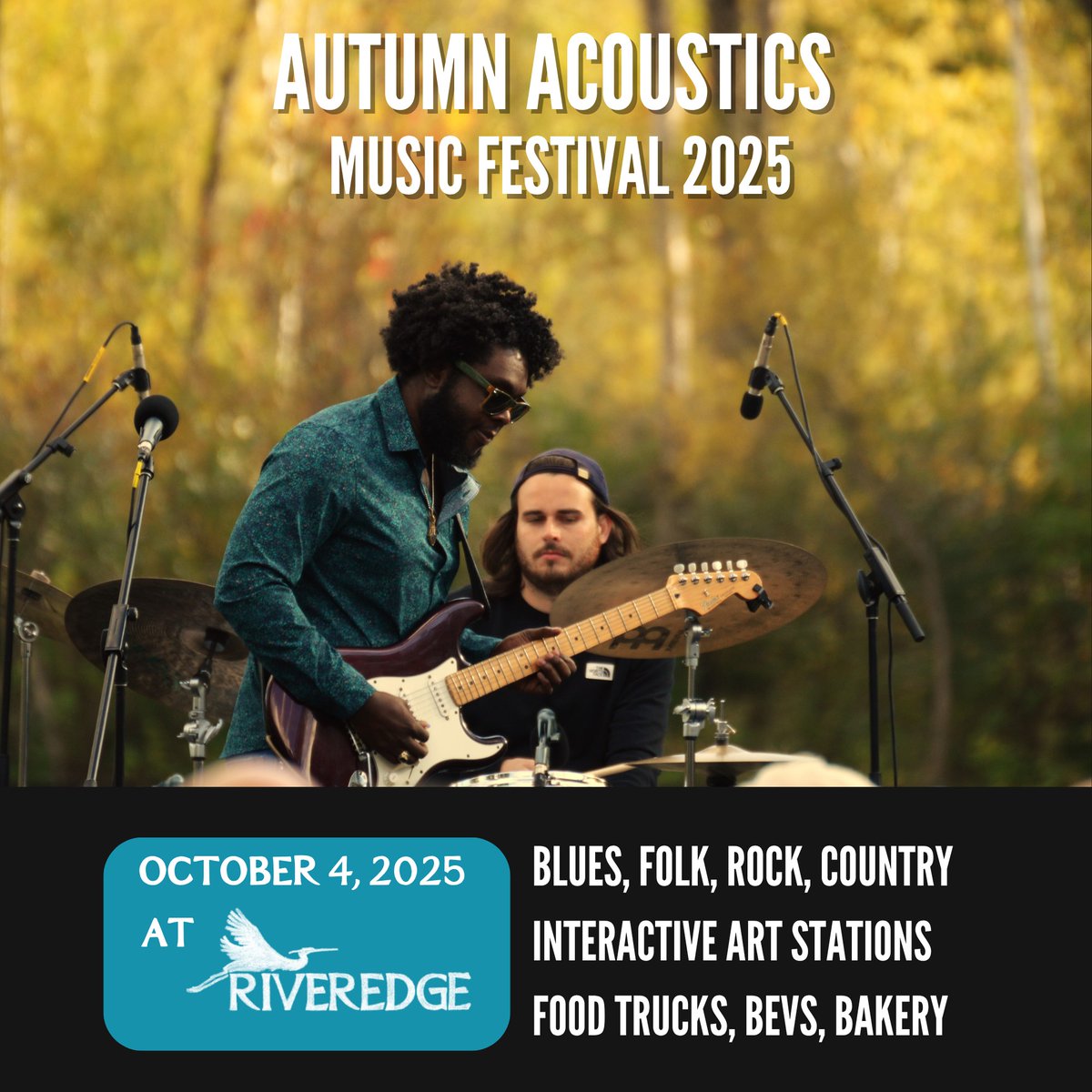 ANNOUNCEMENT: AUTUMN ACOUSTICS 2025 LINEUP!

Yes, we know it’s not ‘til October, but we’re too excited to wait… so tickets are on sale RIGHT NOW! 
riveredgenaturecenter.org/program/autumn…

LINEUP:
Maximiano
The Stephen Hull Experience
Valley Fox
Mortgage Freeman
Dandy Freling
Nzinga
Terry King