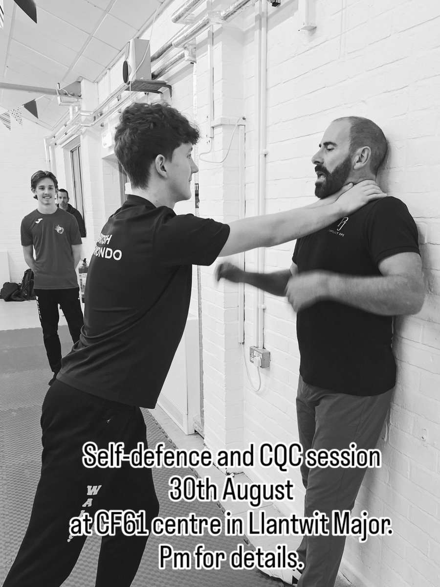 Llantwit Major TKD (@llantwittkd) on Twitter photo Are you 🫵 interested in a Self-defence and CQC session on 30th August at CF61 centre in Llantwit Major. 4 hours covering many ranges and scenarios. Comment or PM for more details. Open to all. Build knowledge and skills.
Plan, Prepare, Be Aware!!
Email: pjconflictops@gmail.com Are you 🫵 interested in a Self-defence and CQC session on 30th August at CF61 centre in Llantwit Major. 4 hours covering many ranges and scenarios. Comment or PM for more details. Open to all. Build knowledge and skills.
Plan, Prepare, Be Aware!!
Email: pjconflictops@gmail.com