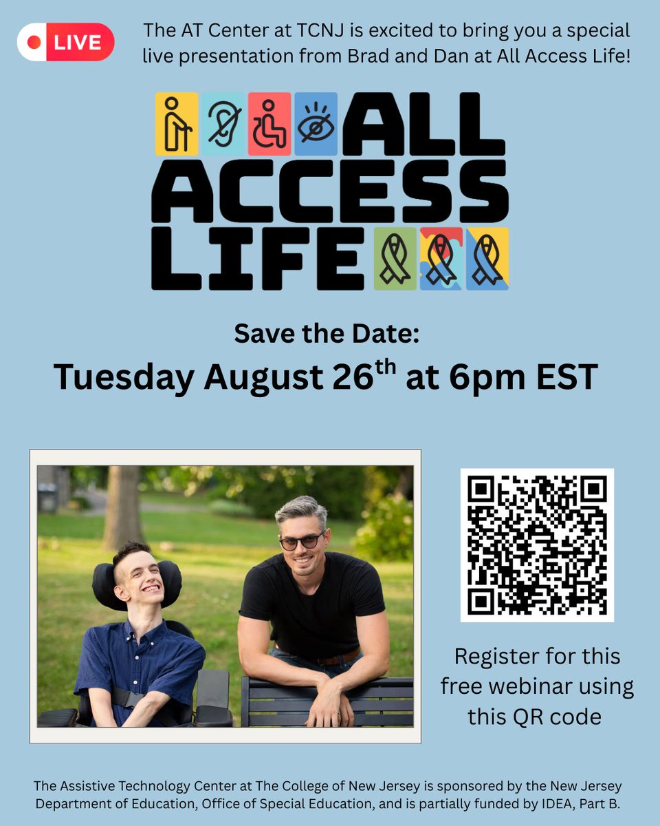 Join the Assistive Technology Center at TCNJ for free webinars. Learn more at:
caties.tcnj.edu/caties/profess…
#tcnj