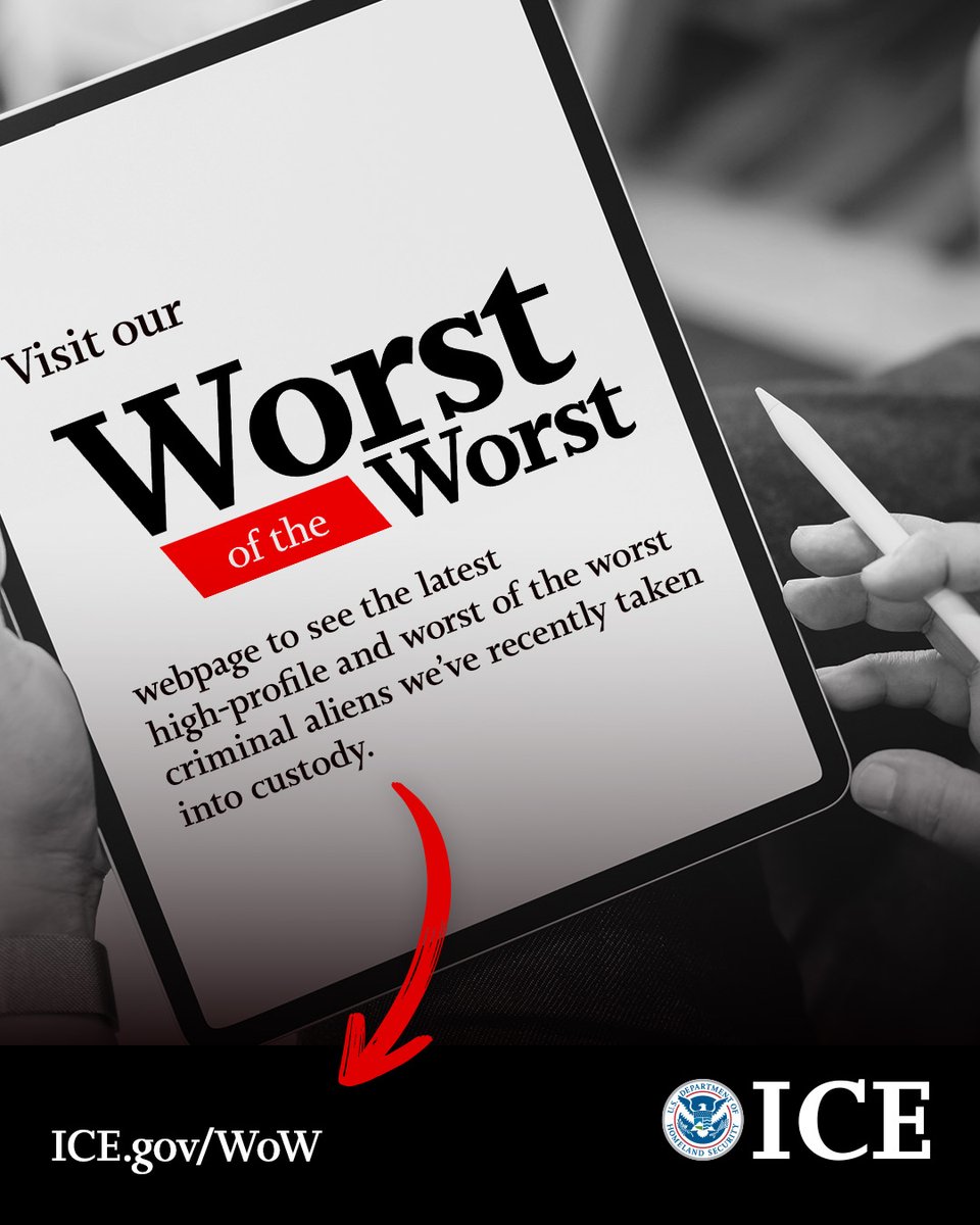 New criminal aliens added daily!

There’s no need to wait. Visit our Worst of the Worst page now to see who ICE officers and special agents are arresting in your community.