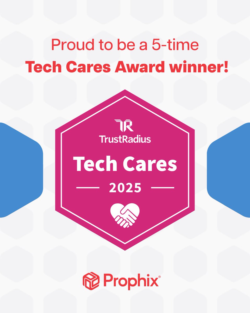 prophix's tweet image. 5 years of making an impact! 🌍💙

Prophix is honored to receive the 2025 @TrustRadius #TechCares Award, recognizing our commitment to CSR.

From 460+ volunteer hours to $100K in microloans, we’re proud to help build a better future.

Learn more: ow.ly/nSjJ50WGipZ