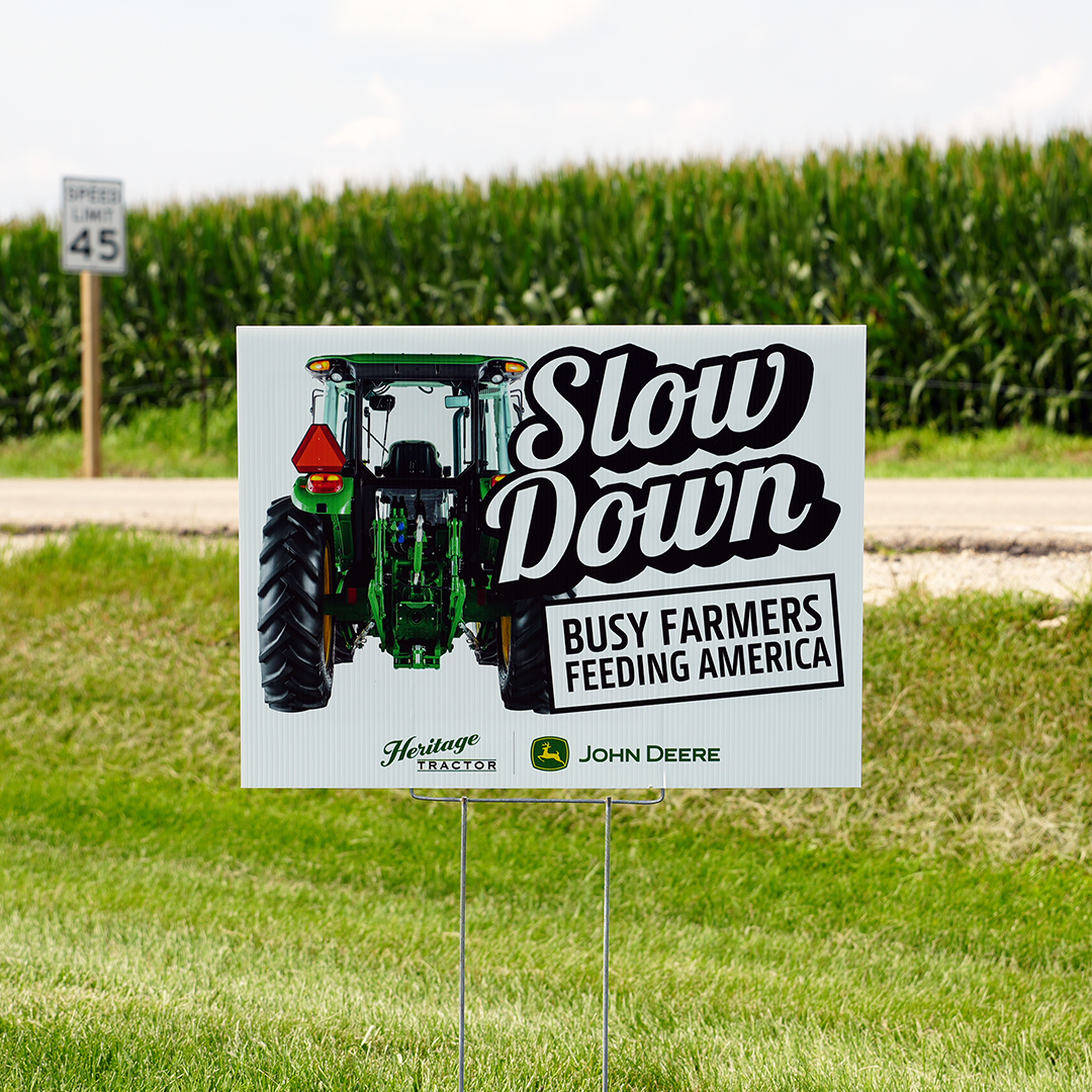SLOW DOWN: Busy farmers feeding America 🇺🇸

Grab a FREE road safety sign from any Heritage Tractor location to help spread the word in our communities.

Available while supplies last.

#agtwitter #heritagetractor #ruralroadsafety