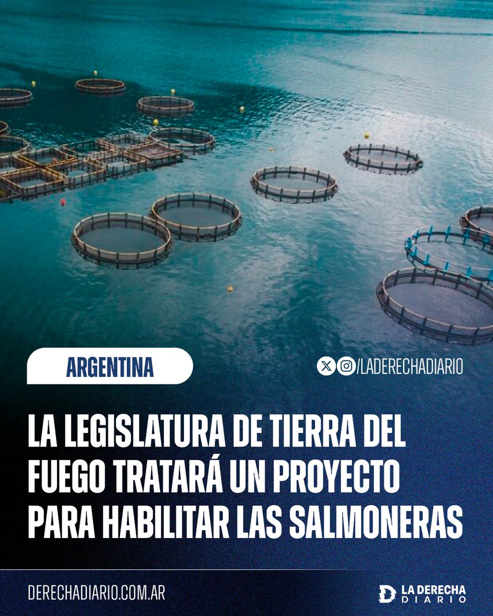🚨🇦🇷 | #URGENTE La Legislatura de Tierra del Fuego tratará un proyecto para rehabilitar la cría y explotación de salmones en la provincia, luego de que el kirchnerismo, impulsado por la ONG extranjera Greenpeace, la prohibiera en la provincia en 2021.