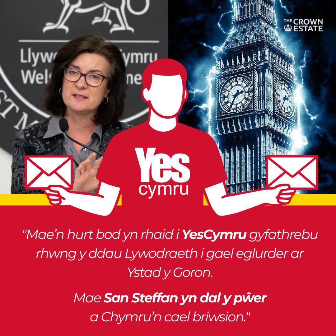 YesCymru (@yescymru) on Twitter photo "Mae’n hurt bod yn rhaid i YesCymru gyfathrebu rhwng y ddau Lywodraeth i gael eglurder ar Ystad y Goron. Pam nad yw Llywodraethau Cymru a’r Deyrnas Gyfunol yn siarad yn uniongyrchol â’i gilydd am adnoddau Cymru? 
Mae cyfathrebu yn ôl ac ymlaen drwom ni yn tynnu sylw at gyn "Mae’n hurt bod yn rhaid i YesCymru gyfathrebu rhwng y ddau Lywodraeth i gael eglurder ar Ystad y Goron. Pam nad yw Llywodraethau Cymru a’r Deyrnas Gyfunol yn siarad yn uniongyrchol â’i gilydd am adnoddau Cymru? 
Mae cyfathrebu yn ôl ac ymlaen drwom ni yn tynnu sylw at gyn