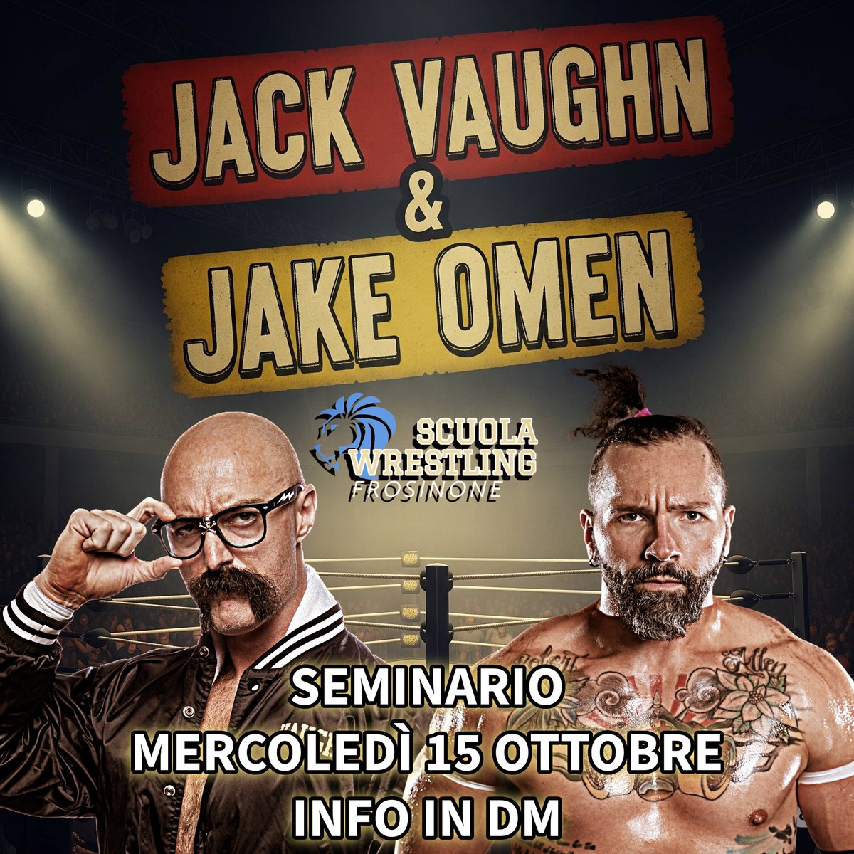 IWAItaly1's tweet photo. Get ready, Italy! 🇮🇹
Pro wrestling stars @vetjackvaughn&amp; @JakeOmen2012 are coming to the Scuola Wrestling Frosinone for an exclusive seminar!
📅 October 15th
📍 Frosinone
📝 DM for info &amp; sign-up!

#WrestlingItalia #JackVaughn #JakeOmen #ProWrestling #WrestlingSeminar #Frosinone https://t.co/aOr4spy2Mv