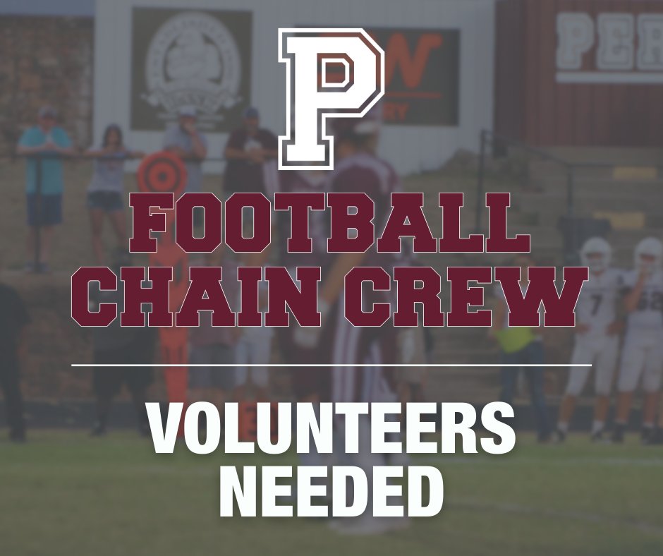 Perry Public Schools (@perry_schools) on Twitter photo ๐ถ VOLUNTEERS NEEDED ๐ถ
๐ <a href="/maroon_perry/">Perry Maroon Football</a> Fball is in search of four volunteers for the Chain Crew at Friday night home games.
The previous crew has retired after 20 yrs of service!
Contact AD, Mike Carmin, at mikecarmin@perry.k12.ok.us if you are interested! ๐ถ VOLUNTEERS NEEDED ๐ถ
๐ <a href="/maroon_perry/">Perry Maroon Football</a> Fball is in search of four volunteers for the Chain Crew at Friday night home games.
The previous crew has retired after 20 yrs of service!
Contact AD, Mike Carmin, at mikecarmin@perry.k12.ok.us if you are interested!