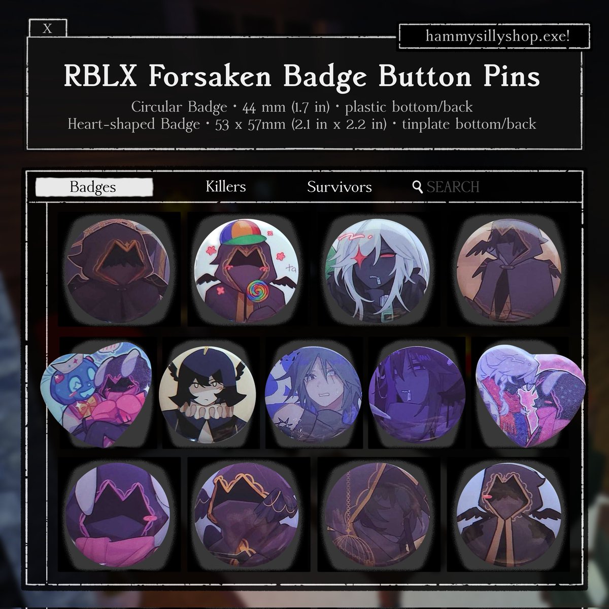 some of u guys didnt even wait for me to announce 🙄
but yea #forsaken phone charms &amp; badges are finally up on my etsy 🎉

etsy.com/listing/435238…