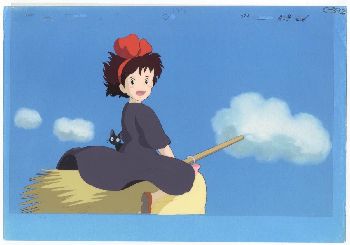JGCelga's tweet photo. With the 36th anniversary of Kiki's Delivery Service having passed in July, we are delighted to share an original cel-ga and a selection of lesser-known posters from the beloved Studio Ghibli film. https://t.co/2ecuHk33j2