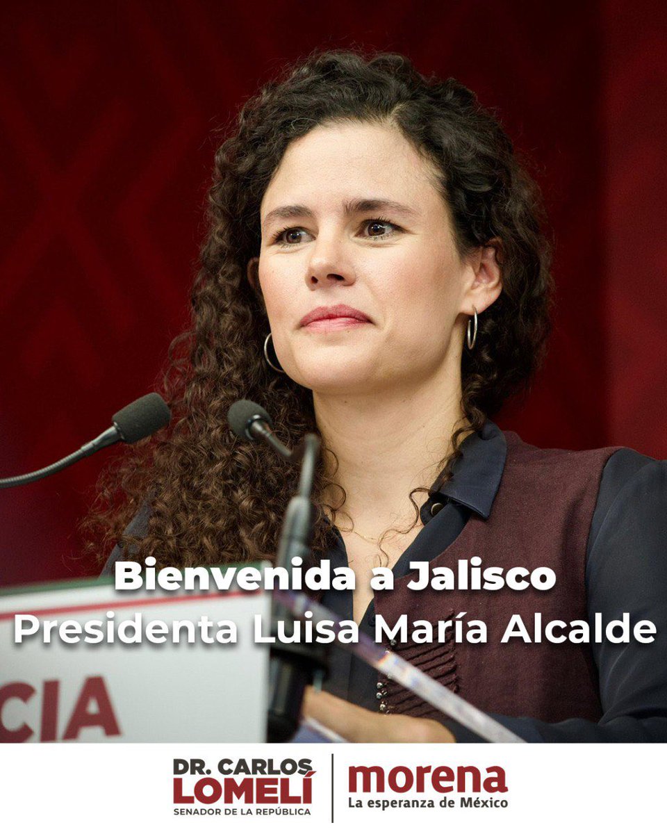 Hoy recibimos con mucho entusiasmo en Jalisco a nuestra Presidenta Nacional, <a href="/LuisaAlcalde/">Luisa Alcalde</a>.

Su liderazgo y compromiso con la transformación de México nos inspiran a seguir trabajando, hombro con hombro, por un futuro de justicia y esperanza para todas y todos. ¡Bienvenida!
