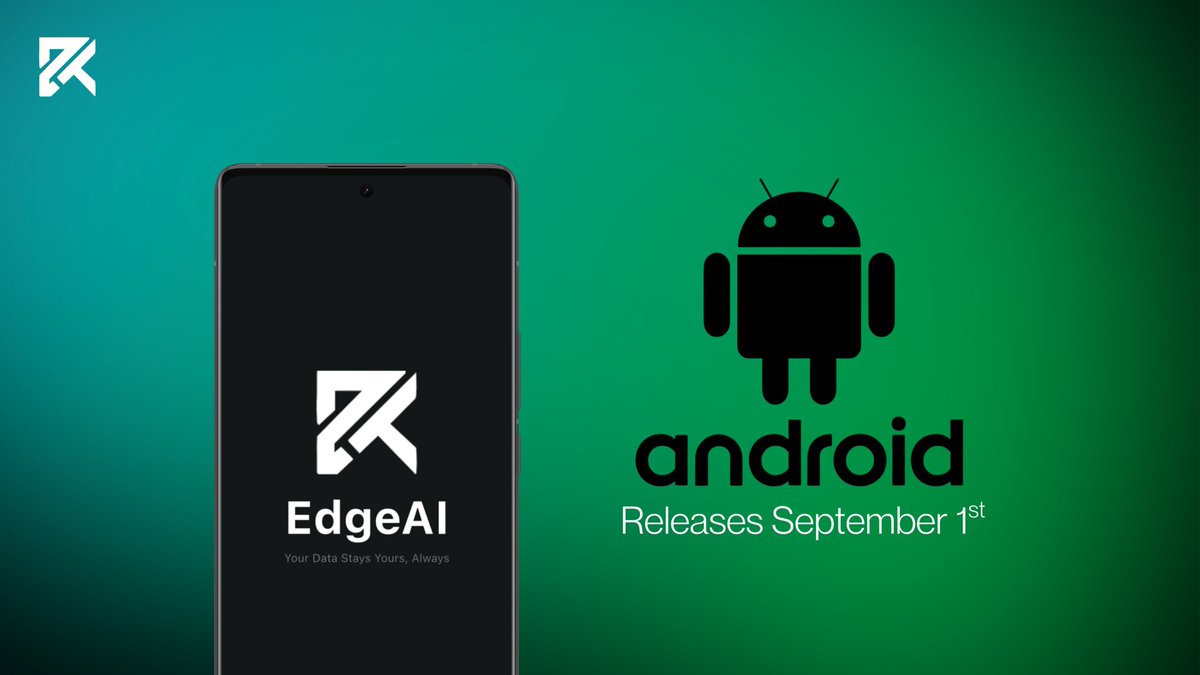 ZKCryptAI's tweet image. EdgeAI for Android Drops September 1

After redefining privacy on iOS, we are bringing EdgeAI to Android.
This time, it is even more private and even more powerful.

Exclusive to Android:
A new wave of end-to-end privacy features rolling out here first.

This is AI without…
