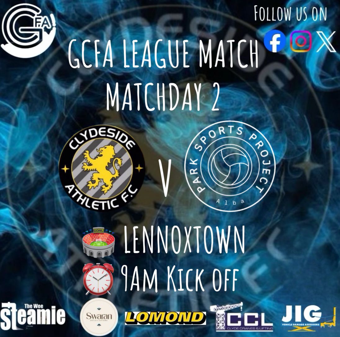 ClydesideAth's tweet photo. #fixturefriday

VS @ParkSportsProj

🗓 Saturday 16th August
🕘 9am Kick Off
🏟 High Park Lennoxtown

@jigvda 
@lomondplant
@swaranindiancuisine 
@theweesteamie 
@clydecranesandlifting 

#mtc💙⚫️💙 https://t.co/CCHL44O2FW