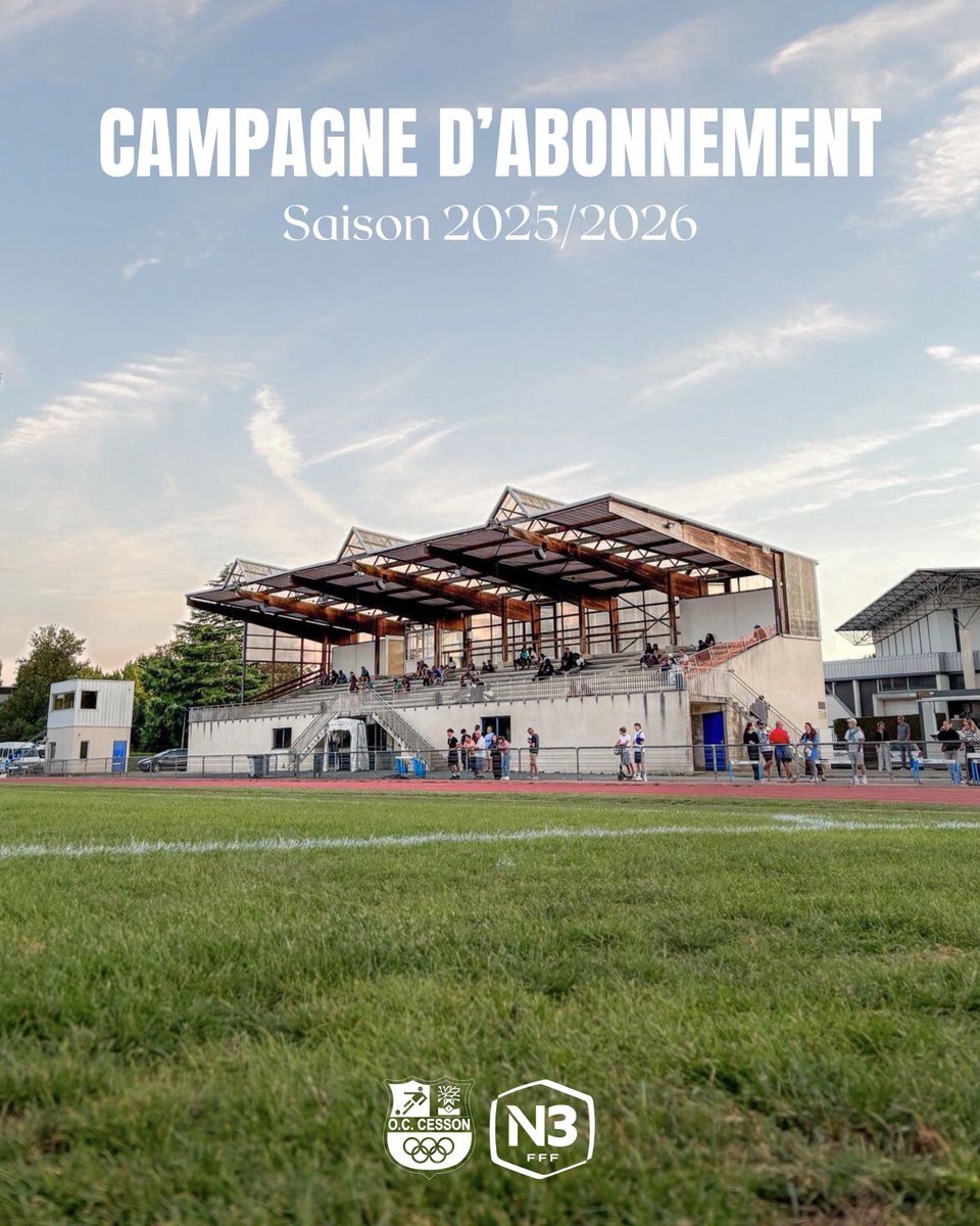 La campagne d’abonnement 2025/2026 est ouverte ! 🔛 

Pour 60€, assistez à tous les matchs N3 &amp; Coupe de France à domicile de la saison 🎟

RDV du 18 au 22 août (14h-18h) au siège du club – 43 Bd de Dézerseul, Cesson-Sévigné 📍

#TeamOCC