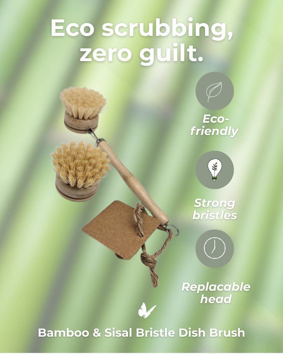 Scrub clean, stay green. Our Bamboo Pot &amp; Sisal Brush is tough on grime, soft on the planet. 🌿 #NaturalClean #ZeroWasteLiving