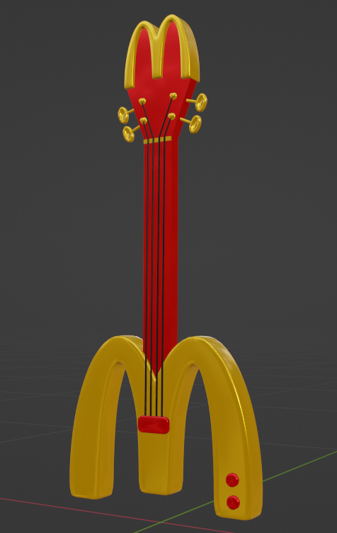 StarlaFazbear's tweet photo. I got a sticker from one of the collectible tins and decided to make a 3D model of it! (Apologies if it isn't that good, I tried my best rip)

(I made the guitar using Blender btw, also I'll send a pic of the sticker in reply to this post)

@McDonalds https://t.co/EO1vyzYQ85