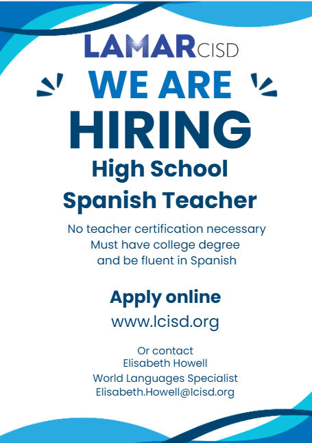 Elisabeth Howell (@elisabeth13) on Twitter photo I still need a Spanish teacher in the BEST district in Texas! No certification necessary - email me! #langchat <a href="/LamarCISD/">Lamar CISD</a> <a href="/LamarCISDHR/">Lamar CISD HR</a> lcisd.org I still need a Spanish teacher in the BEST district in Texas! No certification necessary - email me! #langchat <a href="/LamarCISD/">Lamar CISD</a> <a href="/LamarCISDHR/">Lamar CISD HR</a> lcisd.org