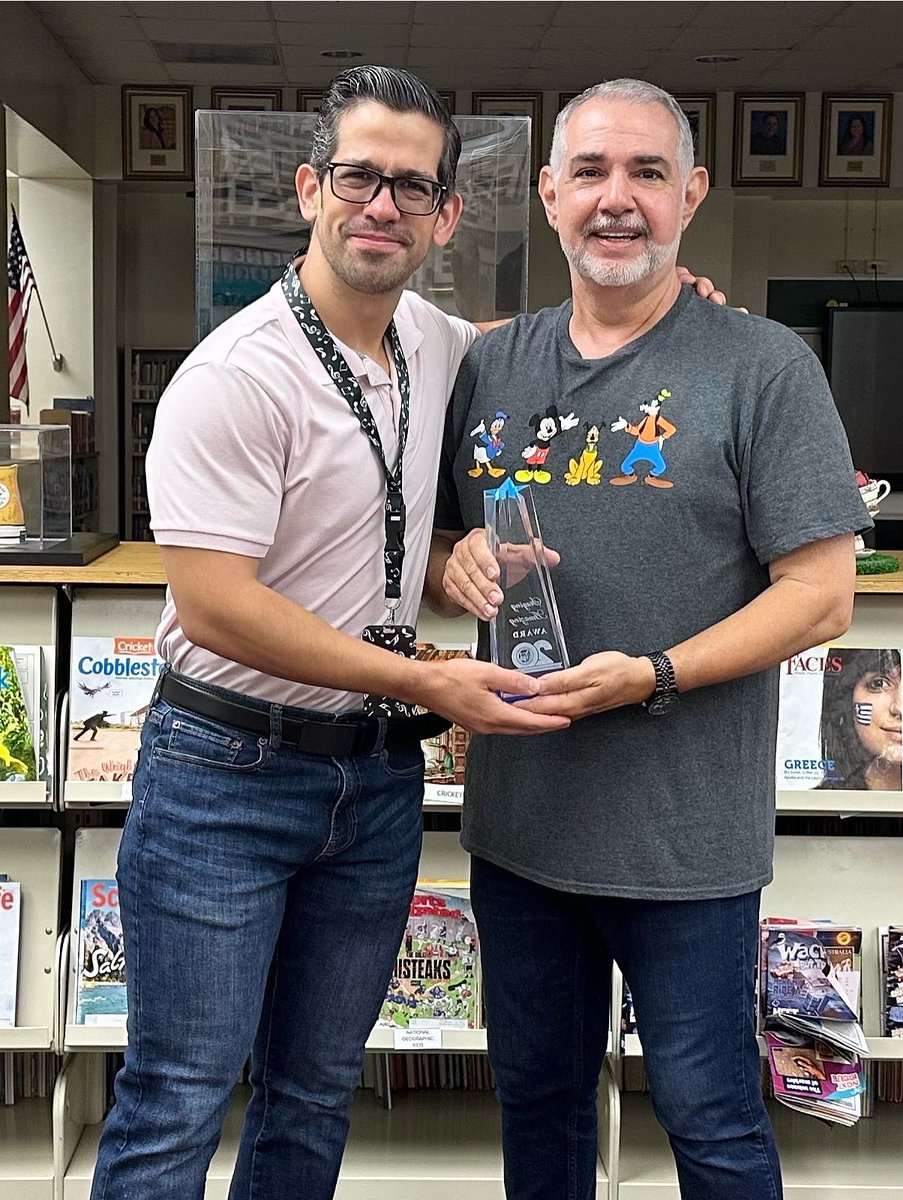Our 2025 BGEC Teacher of the Year, 
Mr. Fuenmayor, passed the “Staying Amazing” award to the one and only 
Mr. Millares! Let’s hear it for Mr. Millares, a truly amazing teacher making a difference every day. 🐾💙💛 🐾💙💛<a href="/MDCPS/">Miami-Dade Schools</a> <a href="/SuptDotres/">Jose L. Dotres, Ed.D.</a> <a href="/RobertoAlonsoFL/">RobertoJAlonso</a> #YourBestChoiceMDCPS