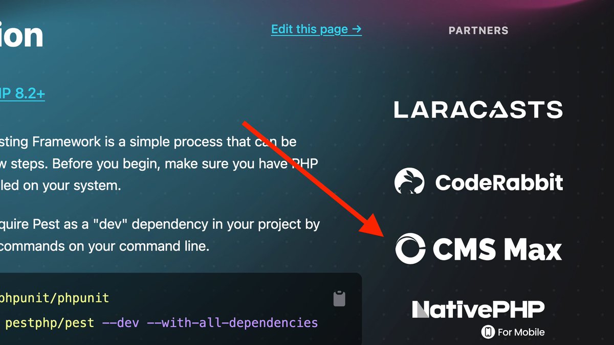 enunomaduro's tweet image. just a big thank you to @sampizzo and cms max for supporting my open source work and pest php. you guys are amazing!