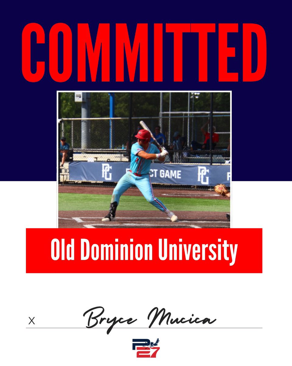 That’s our guy! 
Congratulations to <a href="/BryceMucica/">Bryce Mucica</a> for his commitment to <a href="/ODUBaseball/">Old Dominion Baseball</a> !

#p27academy