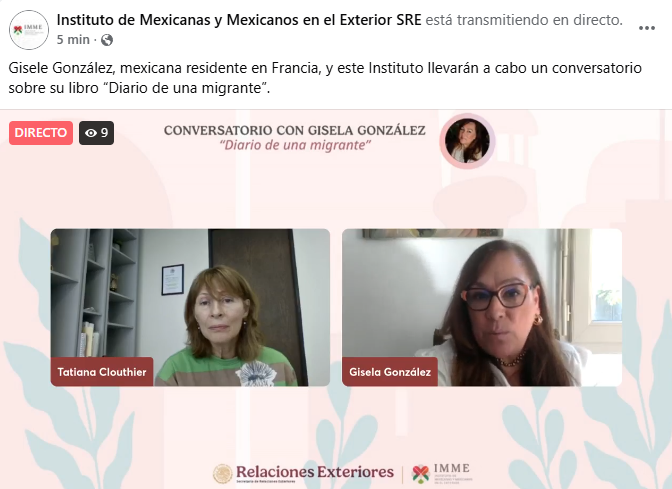 Conversatorio <a href="/IME_SRE/">IMME</a> - 💬📖 Conversatorio | Diario de una migrante. 🔴 En vivo aquí👇
facebook.com/share/v/1AwKxq…