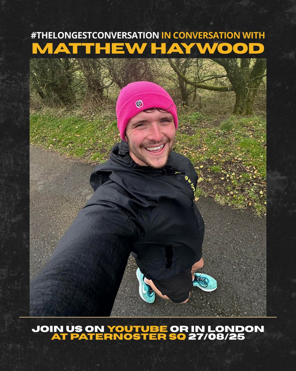 The incredible Matthew Haywood is joining #TheLongestConversation 🙌

Crowned the youngest-ever Survivor winner globally after his BBC One Survivor UK victory in 2023, Matthew has since built a huge Gen Z following with his honest, adventurous content.

On the day Matthew will be