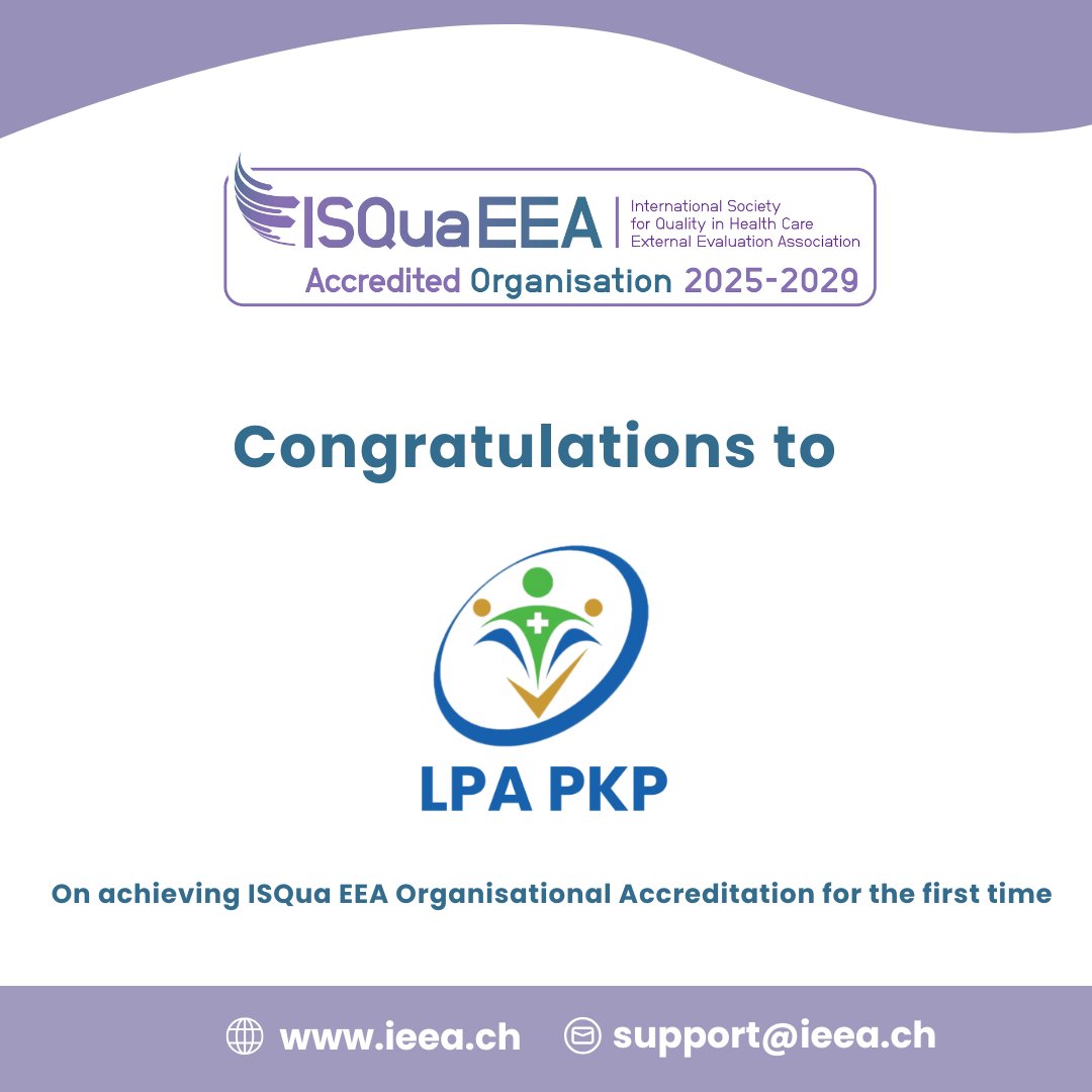 We're happy to share that Lembaga Penyelenggara Akreditasi Pelayanan Kesehatan Paripurna (LPA-PKP)  achieved ISQua EEA Organisational Accreditation for the first time. Congratulations to the incredible team at LPA PKP on this accomplishment!
