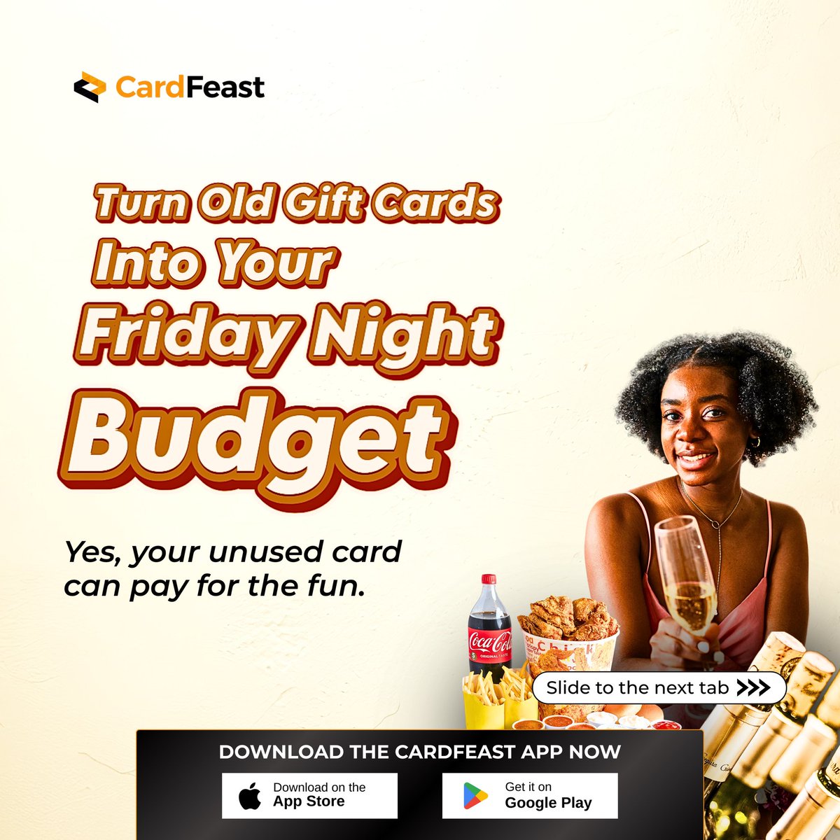 cardfeast's tweet photo. Stop letting your gift cards gather dust!
π Tonightβs pizza, drinks, and rides could be just ONE trade awayβwithout touching your salary. πΉπ
Sell on CardFeast now & get INSTANT NAIRA πΈπ₯
ππΎ https://t.co/fCyA6Tvck6 to get started
#CardFeast #InstantCash #WeekendVibes #EPL https://t.co/W12KnAWIdT