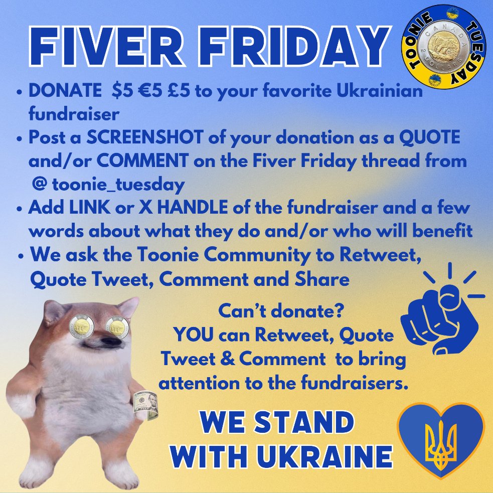 💙💛It’s Fiver Friday - Let’s Show the World - We Stand With Ukraine - Let's Go!🌏🇺🇦

Today you can help close fundraisers and make the invisible fundraisers visible. Show your Support of Ukraine and promote YOUR 🫵Ukrainian oriented fundraiser(s) on our account. Just Quote
