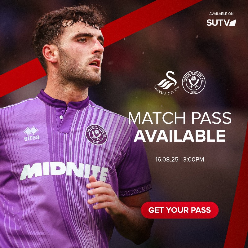 SheffieldUnited's tweet photo. #SWASHU will be available to watch live in selected countries. ๐บ