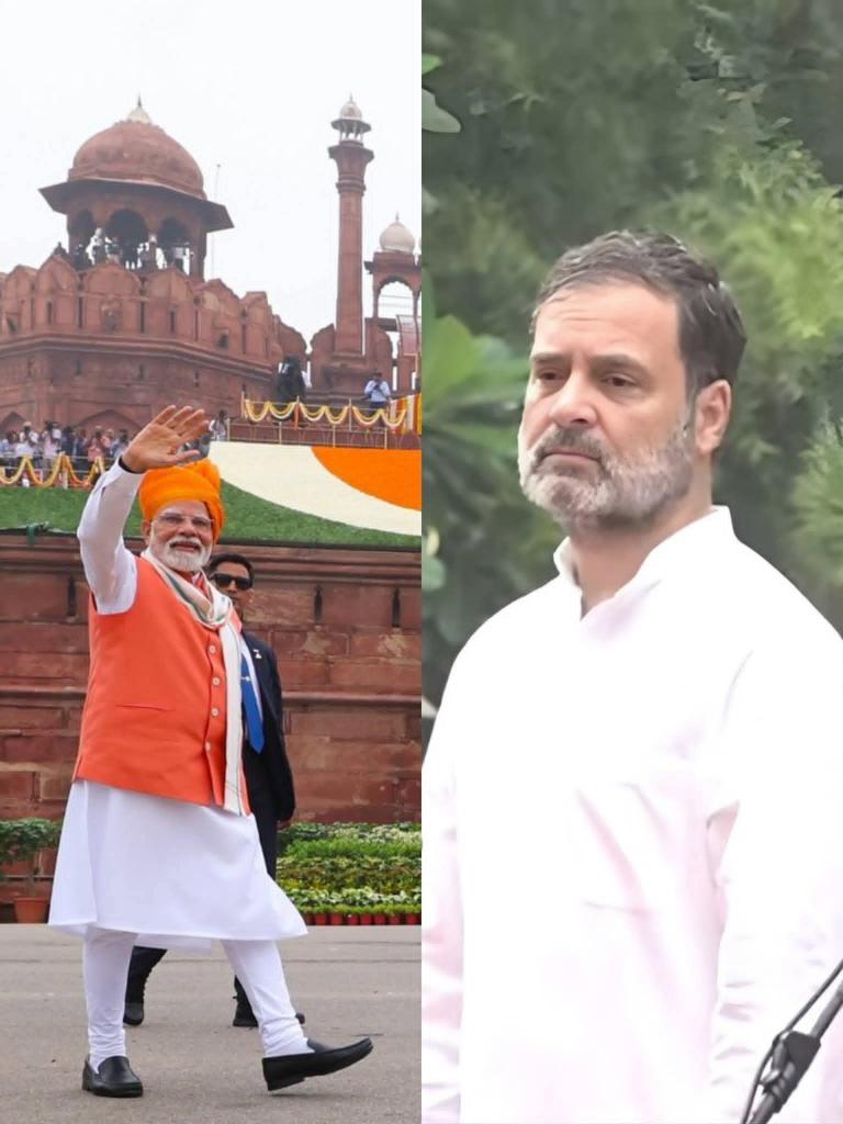 ਇੱਕ ਪਾਸੇ ਬੱਬਰ ਸ਼ੇਰ ਪ੍ਰਧਾਨ ਮੰਤਰੀ ਸ੍ਰੀ <a href="/narendramodi/">Narendra Modi</a> ਜੀ, ਸੁਬਹਾ ਅੰਮ੍ਰਿਤ ਵੇਲੇ ਉੱਠ ਕੇ ਯੋਗਾ ਕਰਕੇ ਲਾਲ ਕਿਲੇ ਦੀ ਫਸੀਲ ਤੋਂ ਬੱਬਰ ਸ਼ੇਰ ਵਾਂਗੂੰ ਦਹਾੜ ਰਹੇ ਸਨ। 
ਦੂਜੇ ਪਾਸੇ ਮਜਬੂਰ ਬਾਲਕ ਜਿਸ ਨੂੰ ਸੁਬਾ ਜਬਰਦਸਤੀ ਉਠਾ ਕੇ ਬਾਰਿਸ਼ ਵਿੱਚ ਖੜਾ ਕਰ ਦਿੱਤਾ! 
ਕਿਉਂ ਪੜਤੇ ਹੋ ਚੱਕਰ ਮੇ ਕੋਈ ਨਹੀਂ ਹੈ ਟੱਕਰ ਮੇ!