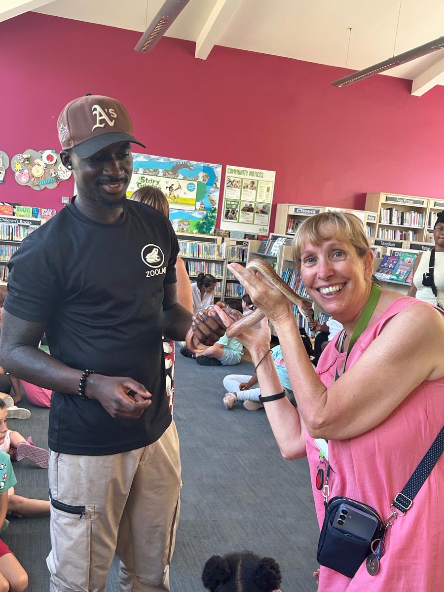 GreenwichLibs's tweet image. Children at #SladeLibrary enjoyed a visit from @ZooLabUK last week! Alongside listening to a #StoryGarden themed story, they got to hold and stroke different animals and learn how to care and be mindful of their needs 🐌🪳🕷️ #LoveYourLibrary