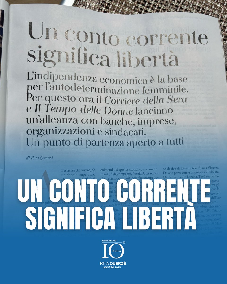 Ha ragione <a href="/rquerze/">rita querzè</a> su <a href="/IOdonna/">iodonna</a>. Ancora troppe donne non hanno un’autonomia finanziaria che le renda davvero libere. In alcuni casi il loro stipendio va su un conto di cui non dispongono loro stesse. Nella mia proposta di legge che ho presentato in Parlamento, il #LeaderSheAct,