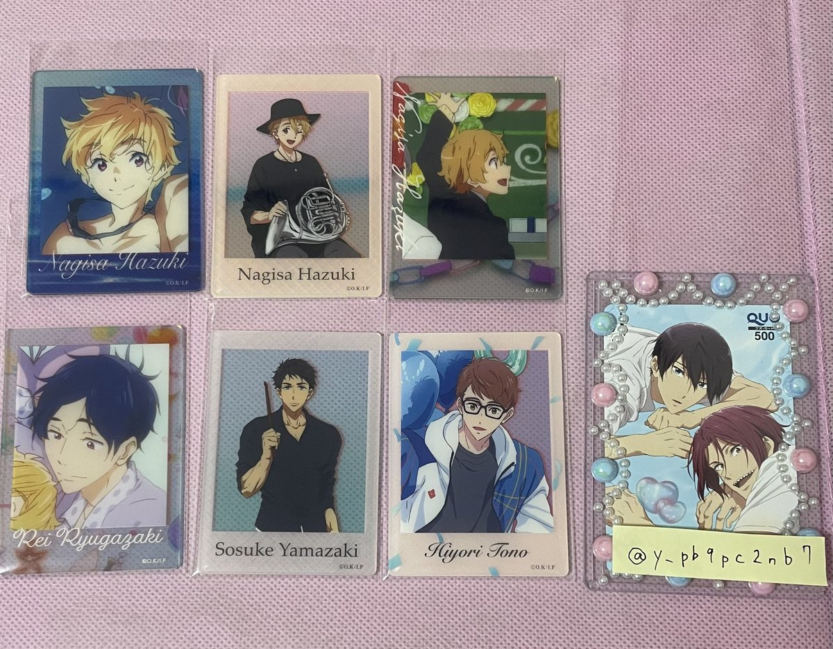 y_pb9pc2nb7's tweet photo. 【交換】Free! オケコン チェキ風クリアカード

譲：画像1-3枚目
（真琴、渚、怜、郁弥、宗介、旭、日和、愛一郎、尚、楓）
※3枚目オーロラ、数字は所持数

求：画像4枚目💖の凛、遙

郵送交換希望です。

お気軽にお声がけください。 https://t.co/Aq6VPeIf0D
