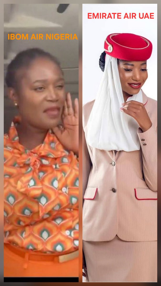 ___OIA's tweet photo. A picture Tale of Two Air Hostesses.
Dear Ibom Air, you can do better professionally, including those you employ as your Air Hosts and Hostesses. 

#kwam2 #airhostess #Airhost #kwam1 https://t.co/4Ok7TvzR9P