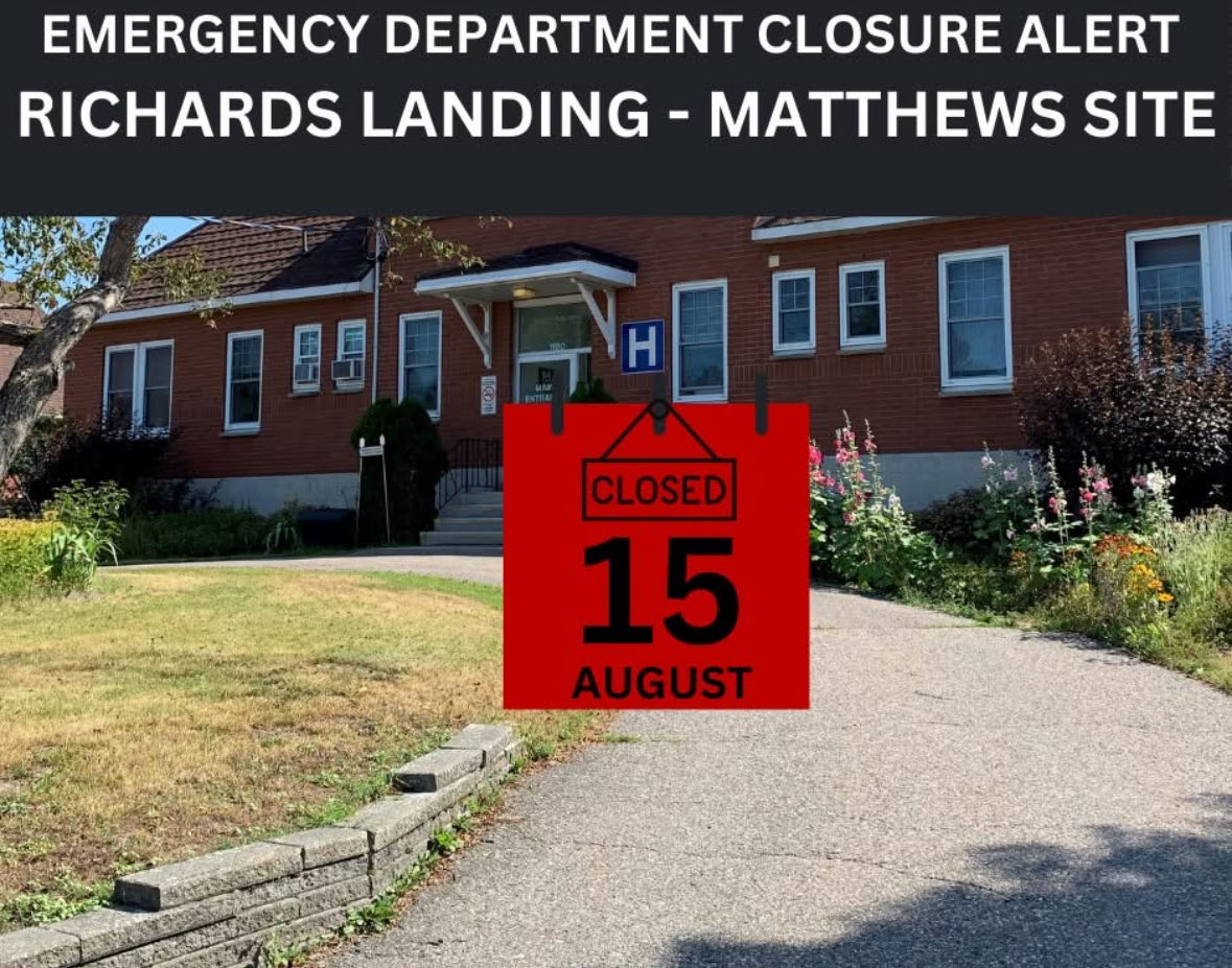 A reminder that #RichardsLanding ER is now closed until tomorrow at 8am due to no physician coverage. 

We all matter or none of us do.

#ONpoli #UniversalHealthcare