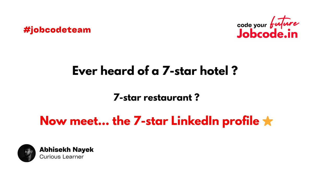 byteofabhi's tweet image. You’ve heard of Burj Al Arab ka 7-star luxury. 
 But apna LinkedIn bhi bana sakta hai 7-star.

Read: shorturl.at/Qv8eq

Follow: @byteofabhi 

#byteofabhi #dailybyte #linkedintips #jobsearchtips