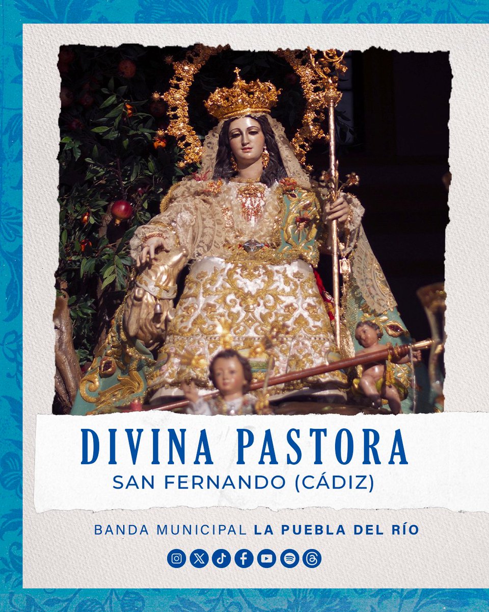 bmlapuebla's tweet photo. Es 15 de agosto. Día grande en la Real Isla de León.

🎶 Los #SonesDeLaPuebla acompañarán la 𝐃𝐢𝐯𝐢𝐧𝐚 𝐏𝐚𝐬𝐭𝐨𝐫𝐚 𝐝𝐞 𝐥𝐚𝐬 𝐀𝐥𝐦𝐚𝐬 𝐂𝐨𝐫𝐨𝐧𝐚𝐝𝐚 de la @HdadPastora_Sf en su procesión triunfal por las calles de la ciudad.

¡Que suene #LaPueblaEnSanFernando! https://t.co/AOfOASN9vw