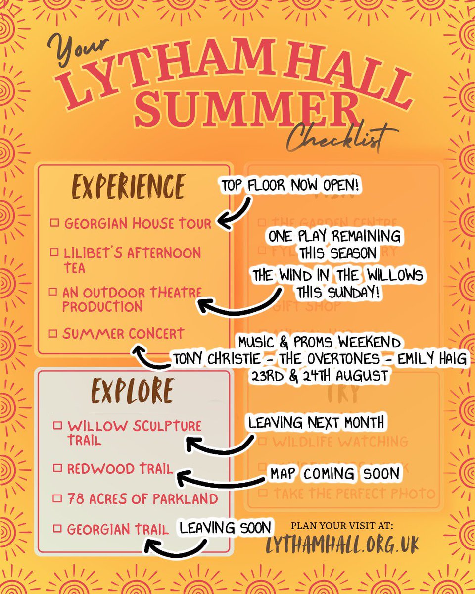 Last chance to tick some must-see summer experiences off your Lytham Hall checklist!

🎟️ Wind in the willows:
seaty.co.uk/wind

🎟️ Music &amp; Proms Weekend:
seaty.co.uk/musicproms

Don't miss out!