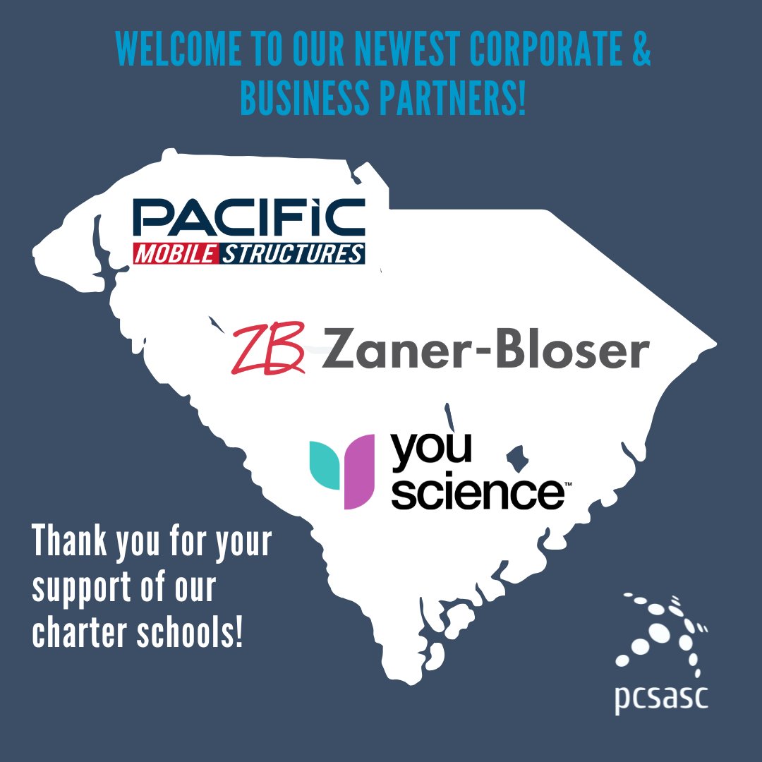 At the Public Charter School Alliance of South Carolina, we thoughtfully engage partners that strategically connect our member schools to the resources they need to thrive. 

Thank you to our new corporate and business partners! Welcome to the South Carolina charter family!