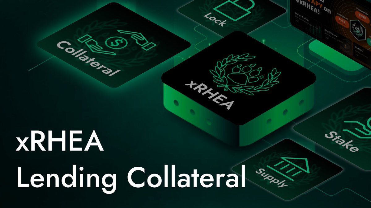 RHEA economy is taking shape. In Full speed

✅ RHEA Trading
✅ Stake RHEA for up to 20% yield
✅ Lock xRHEA to boost lending yield
✅ Supply xRHEA for yield rewards

Now, the biggest piece yet drops ⬇️

Borrow against xRHEA collateral.

Turn on collateral &amp; borrow with up to 75%