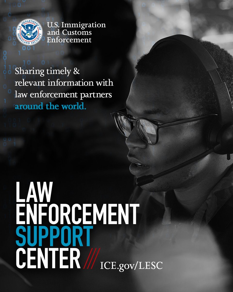 To help law enforcement nationwide arrest and remove criminal aliens, ICE’s Law Enforcement Support Center provides: 

• Timely immigration and identity info 
• Real-time assistance when encountering illegal aliens suspected, arrested or convicted of crimes.

📞(802) 872-6020
