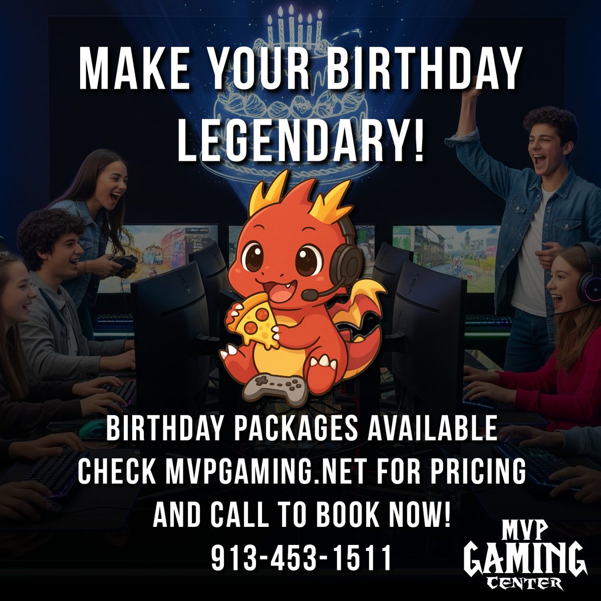 MVPGamingCenter's tweet photo. Who LOVES our Baby Dragon Mascot? Leave a Comment Below and Schedule your next Team Building Event, Family Gathering, Event Party, WhoDunIt Mystery, STEM Event, or D&amp;D Campaign with MVP Gaming Center. #mvpgaming #kansascity #kcgameon https://t.co/L060KzqRLU