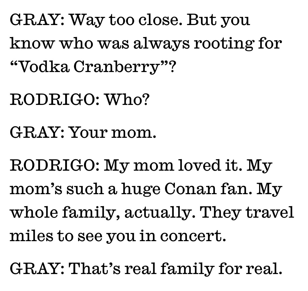 _noyaas's tweet photo. olivia’s family traveling to see conan on tour because they know his family doesn’t support him and they see him as their son. i’m actually crying real tears. conelivia are siblings 😭 https://t.co/yyJuNSZ6vA