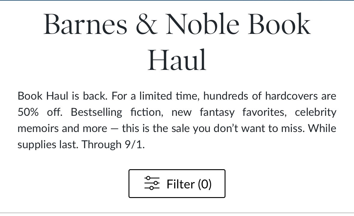 Spoil that lady, hardcover books are 1/2 off :)