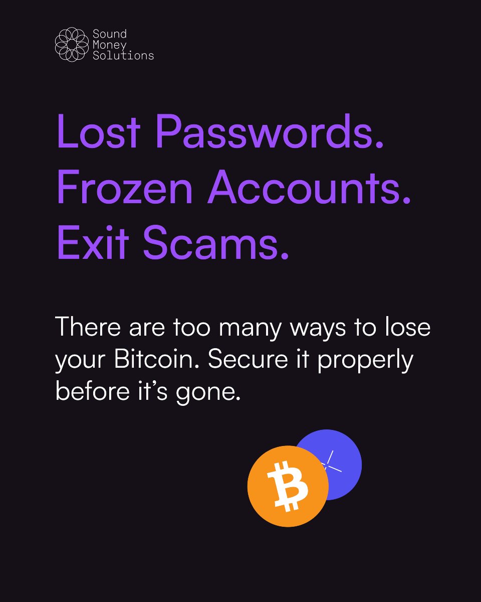 There are too many ways to lose your Bitcoin, but only one way to keep it truly safe: secure self-custody.

At Sound Money Solutions, we provide the tools, guidance, and confidence to protect your Bitcoin 💪

Book a free consultation at soundmoneysolutions.io