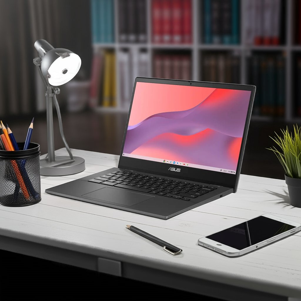 Evetech's tweet photo. 💻The ASUS Chromebook CM14 , your all-day productivity and play partner.

With a Kompanio 520 processor, up to 15 hours battery and access to the best of Google Play, it’s ready for work, study or just kicking back.

Lightweight. Reliable. Always ready. 💻 https://t.co/7TUZxP8B8A

#evetech #ASUSChromebook #WorkAndPlay #ProductivityUnleashed