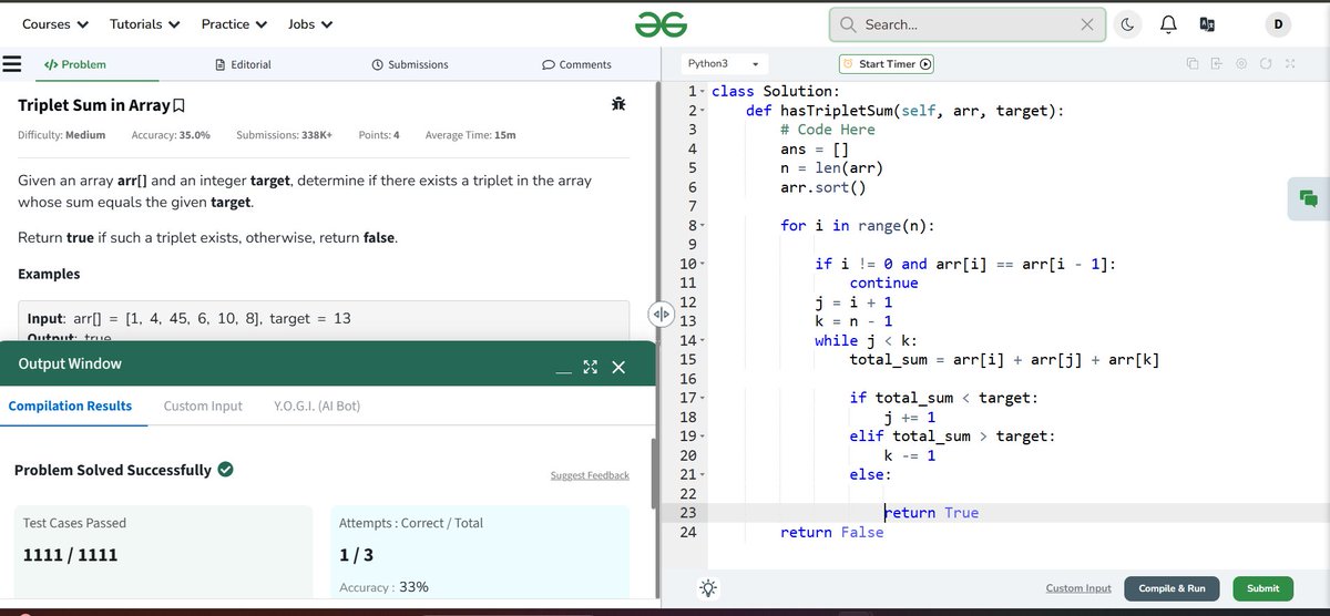 devanshu_siwach's tweet image. DAY-69 Today, I solved the Triplet Sum in an Array whose sum equals the given target problem.
#letsconnect #pythonlearning #django #BackEndDeveloper #CommunitySupport #DSA
