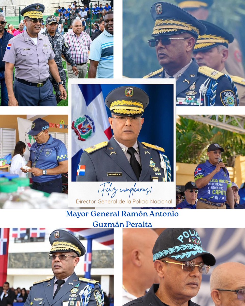 Policía Nacional República Dominicana (@policiard) on Twitter photo En nombre de toda la familia policial, expresamos nuestras más sinceras felicitaciones al mayor <a href="/generalramongp/">Mayor General Ramón Antonio Guzmán Peralta</a>, director general de la Policía Nacional, con motivo de la celebración de su cumpleaños.
Su liderazgo firme, compromiso inquebrantable y dedicación al servicio de la En nombre de toda la familia policial, expresamos nuestras más sinceras felicitaciones al mayor <a href="/generalramongp/">Mayor General Ramón Antonio Guzmán Peralta</a>, director general de la Policía Nacional, con motivo de la celebración de su cumpleaños.
Su liderazgo firme, compromiso inquebrantable y dedicación al servicio de la